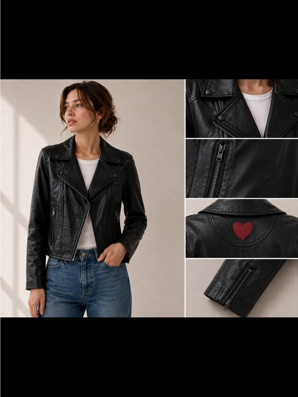 Classic Black faux Leather Jacket
